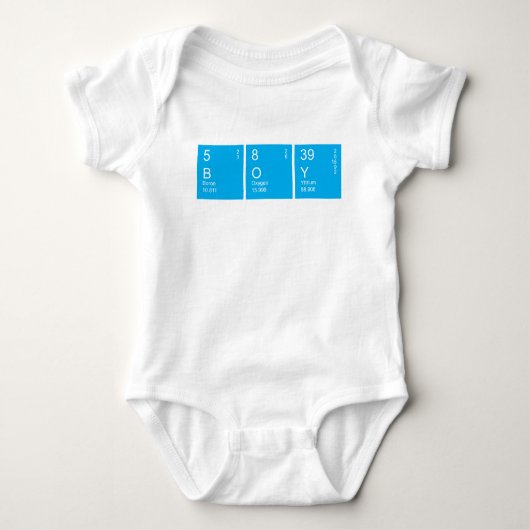 Blue Periodic Table BOY Baby Strampler (Vorderseite)