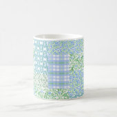 Blue Periwinkle Blume Vintage Imitate Patchwork Kaffeetasse (Mittel)