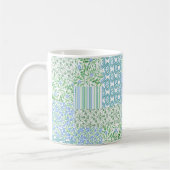 Blue Periwinkle Blume Vintage Imitate Patchwork Kaffeetasse (Links)
