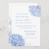 Blue Periwinkle Hydrangeas Garden Wedding Einladung (Vorne/Hinten)