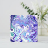 Blue Periwinkle Marble Fluid Art (Stehend Vorderseite)