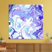 Blue Periwinkle Marble Fluid Art Leinwanddruck (Insitu (Wohnzimmer))