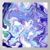 Blue Periwinkle Marble Fluid Art Poster (Vorne)