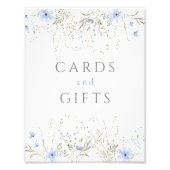 Blue Periwinkle Wildblume Wedding Card Geschenkzei Fotodruck (Vorne)