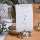 Blue Periwinkle Wildblume Wedding Tischnummer