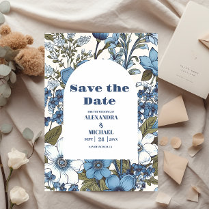 Blue Periwinkle Wildblumen Hochzeit Save The Date
