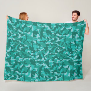 Blue Persian Camouflage Fleecedecke