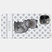 Blue Persian Niedlich Cartoon Cat & Name Case-Mate iPhone Hülle (Rückseite (Horizontal))