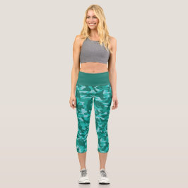 Blue Persian Tarnung Capri Leggings