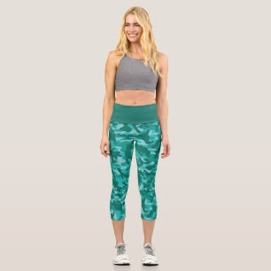 Blue Persian Tarnung Capri Leggings