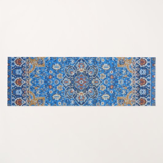 Blue Persian Turkish Rug Pattern Yogamatte (Vorderseite (Horizontal))