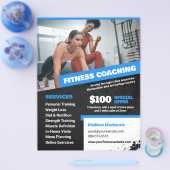 Blue Personal Trainer and Fitness Coaching Flyer (Einzeln)