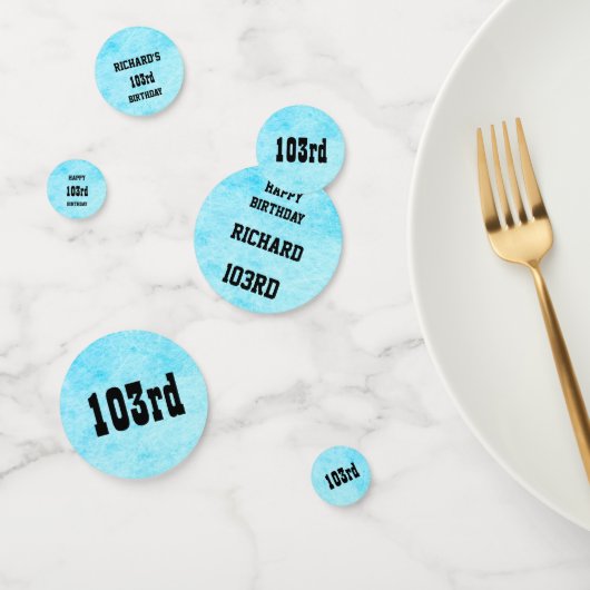 Blue Personalisiert 103. Geburtstag Konfetti (Gruppe)