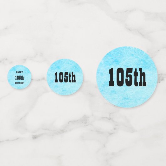 Blue Personalisiert 105. Geburtstag Konfetti (Rückseiten)