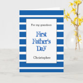 Blue Personalisiert 1st Vatertag Grandson Karte (Gelbe Blume)