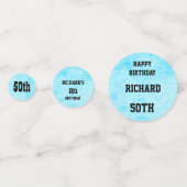 Blue Personalisiert 50. Geburtstag Konfetti (Vorderseiten)