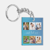 Blue Personalisiert 6 Foto und Text, der beste Pap Schlüsselanhänger (Vorderseite links)