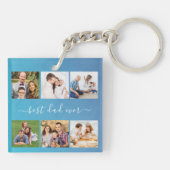 Blue Personalisiert 6 Foto und Text, der beste Pap Schlüsselanhänger (Rückseite)