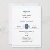 Blue Personalisiert Baby Dusche Einladung (Vorderseite)