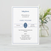 Blue Personalisiert Baby Dusche Einladung (Stehend Vorderseite)