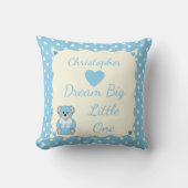 Blue Personalisiert Babyname Teddy Bear Kissen (Vorderseite)