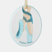 Blue Personalisiert Ballet Slippers Keramik Keramik Ornament (Rechts)
