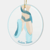 Blue Personalisiert Ballet Slippers Keramik Ornament (Links)