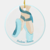 Blue Personalisiert Ballet Slippers Keramik Ornament (Hinten)