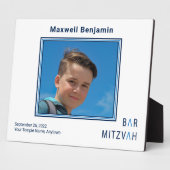 Blue Personalisiert Bar Mitzvah Foto Plaque Fotoplatte (Seite)