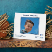 Blue Personalisiert Bar Mitzvah Foto Plaque Fotoplatte (Seite)