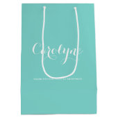 Blue Personalisiert Bridesmaid Brautparty Mittlere Geschenktüte (Rückseite)