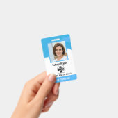 Blue Personalisiert Employee, Foto, Bar Code & Log Ausweis (Handheld)
