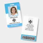 Blue Personalisiert Employee, Foto, Bar Code & Log Ausweis (Vorder- & Rückseite)