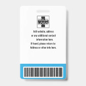 Blue Personalisiert Employee, Foto, Bar Code & Log Ausweis (Rückseite)