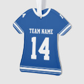 Blue Personalisiert Football Jersey Foto Ornament (Vorderseite)