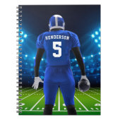 Blue Personalisiert Football Player Notebook Notizblock (Vorderseite)