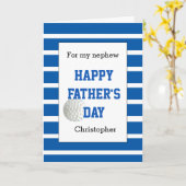 Blue Personalisiert Golf Vatertag Nephew Karte (Gelbe Blume)
