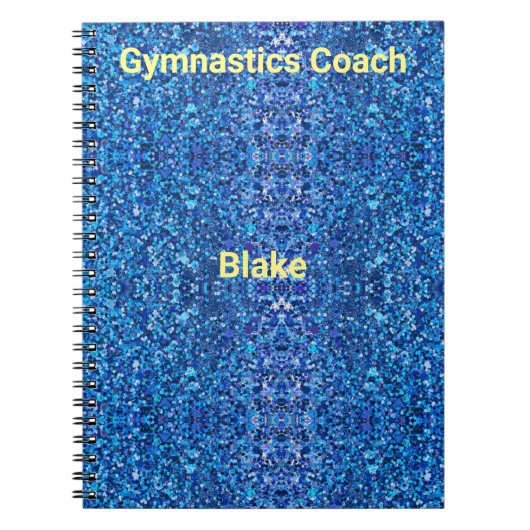 Blue Personalisiert Gymnastics Coach Notebook Notizblock (Vorderseite)