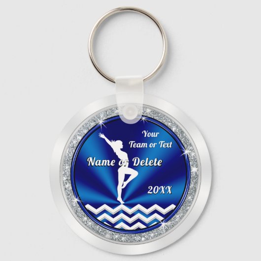 Blue Personalisiert Gymnastics Gifts for Girls Tea Schlüsselanhänger (Vorderseite)