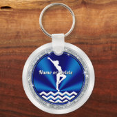 Blue Personalisiert Gymnastics Gifts for Girls Tea Schlüsselanhänger (Rückseite)