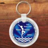 Blue Personalisiert Gymnastics Gifts for Girls Tea Schlüsselanhänger (Vorderseite)