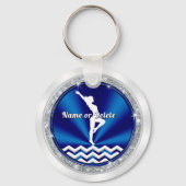 Blue Personalisiert Gymnastics Gifts for Girls Tea Schlüsselanhänger (Rückseite)