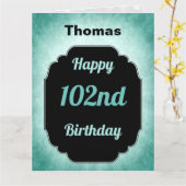 Blue personalisiert Happy 102. Geburtstag Karte (Gelbe Blume)