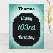 Blue personalisiert Happy 103. Geburtstag Karte (Gelbe Blume)