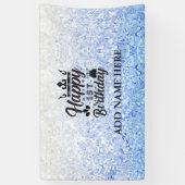 Blue Personalisiert "Happy First Birthday" Banner (Vertikal)