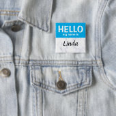 Blue Personalisiert Hello my name Button (Beispiel)