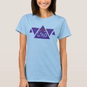 Blue Personalisiert Initials Triangle Heart Women T-Shirt (Vorderseite)