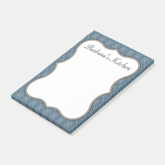 Blue Personalisiert Kitchen Notepad Geschenk Post-it Klebezettel (angewinkelt)