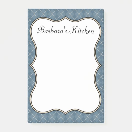 Blue Personalisiert Kitchen Notepad Geschenk Post-it Klebezettel (Vorderseite)