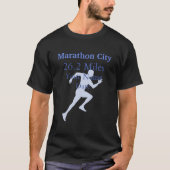 Blue Personalisiert Marathon Runner T - Shirt (Vorderseite)